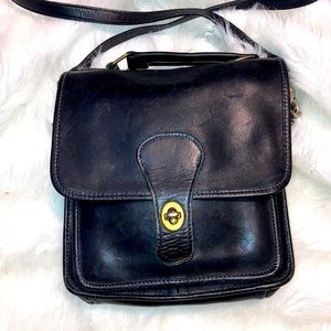 Coach black leather vintage handbag